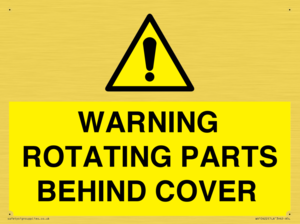 WARNING ROTATING PARTS BEHIND COVER